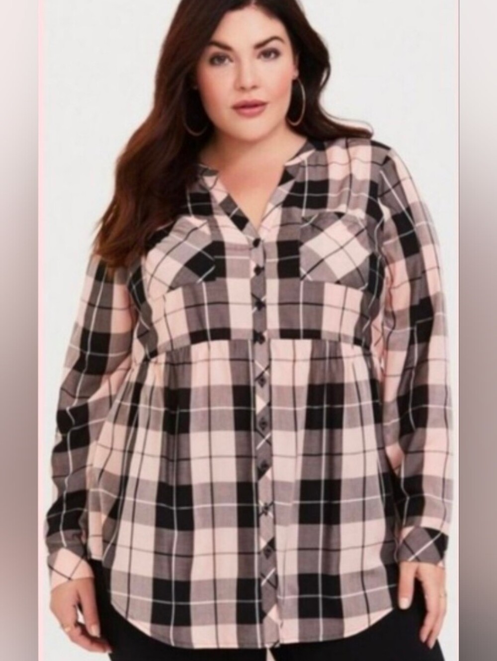 Torrid Emma Babydoll Challis Button-Front Tunic